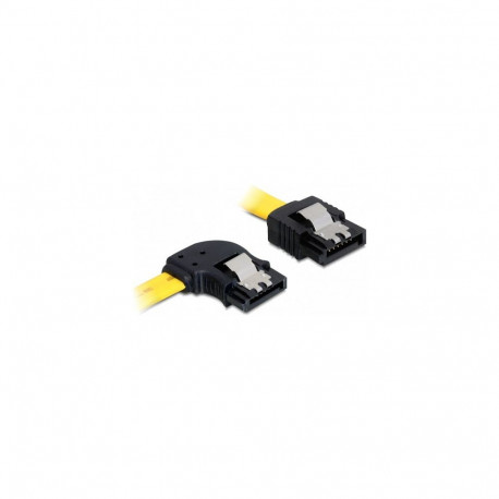 Delock SATA 6 Gb/s kaabel sirge ja vasakpoolse nurgaga 30 cm kollane