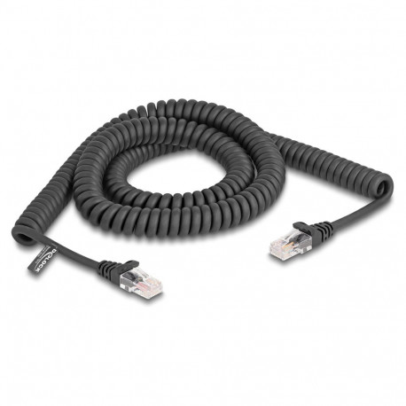 Delock RJ45 spiraalkaabel Cat.5e 3 m must