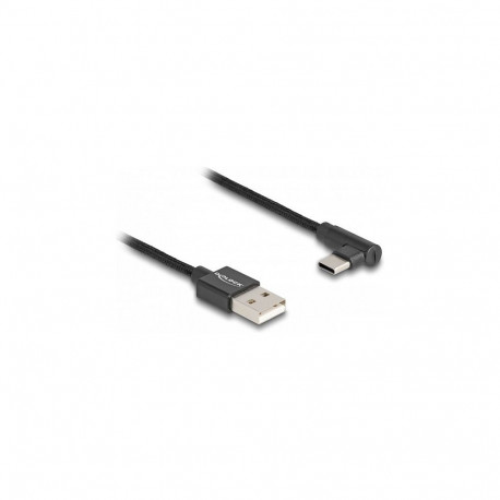 Delock USB 2.0 kaabel Type-A pistik USB Type-C™ pistik nurgaga 2 m must
