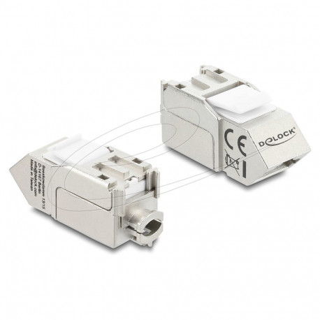 "Keystone Modul RJ45 Buchse zu LSA Cat.6A 45° gewinkelte Buchse geschirmt 90° Kabelführung werkzeugf