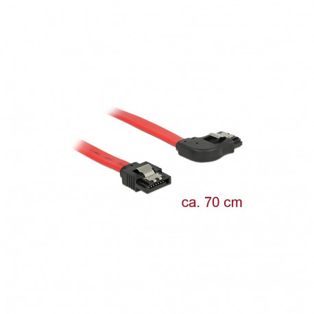 "Delock SATA 6 Gb/s Kabel gerade auf rechts gewinkelt 70 cm rot"