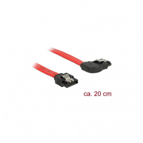 Delock SATA 6 Gb/s kaabel sirge ja parempoolse nurgaga 20 cm punane