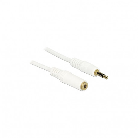 "Klinkenverlängerungskabel 3,5 mm 3 Pin Stecker > Buchse 3 m weiß"