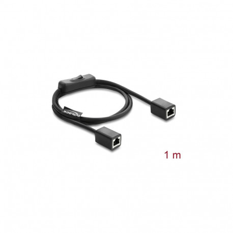 Delock RJ45 pesast pesasse lülitiga kaabel Cat.6 F/UTP 1 m must