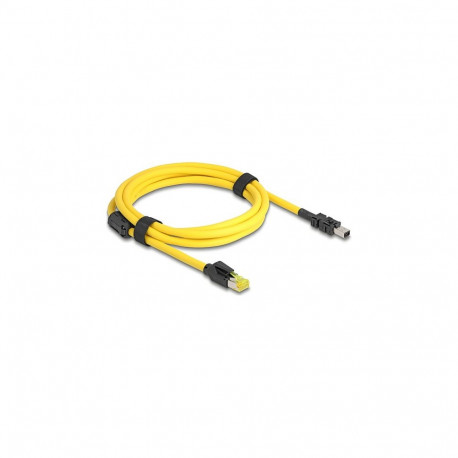 "Delock Mini I/O 8 Pin D-Form Typ 2 Stecker zu RJ45 Stecker Cat.6 Kabel 2 m gelb"