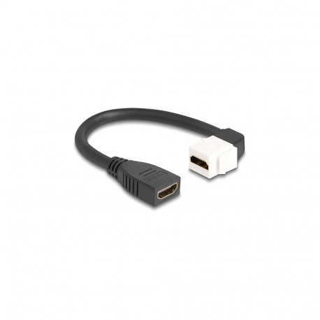 "Delock Keystone Modul Kabel HDMI Buchse zu Buchse 90° gewinkelt 8K 60 Hz 20 cm schwarz"
