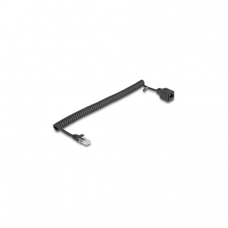 Delock RJ45 spiraalkaabel pistik-pesa Cat.5e UTP 1 m kuni 3 m must