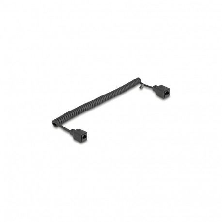 Delock RJ45 spiraalkaabel pesa-pesa Cat.5e UTP 0,8 m kuni 2 m must