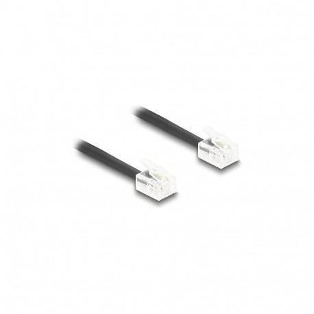 "Delock Telefonkabel / Spiralkabel RJ11 Stecker zu RJ11 Stecker schwarz 3 m"