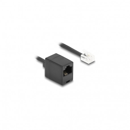 Delock RJ11 pistik - RJ45 pesa must spiraal-telefonikaabel 10 m