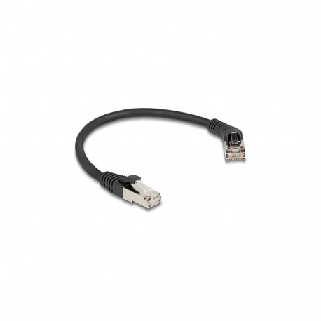 "Delock RJ45 Netzwerkkabel Cat.6A S/FTP Stecker 45° nach rechts gewinkelt zu Stecker gerade 0,25 m s