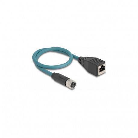 Delock M12 adapterkaabel X-kodeeringuga 8 Pin pesa RJ45 pesa 50 cm