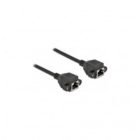 "Delock Netzwerk Verlängerungskabel S/FTP RJ45 Buchse zu RJ45 Buchse Cat.6A 5 m schwarz"