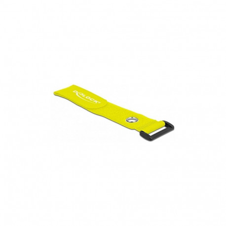 "Delock Klett-Kabelbinder mit Schlaufe und Befestigungsöse L 280 x B 38 mm gelb 3 Stück"
