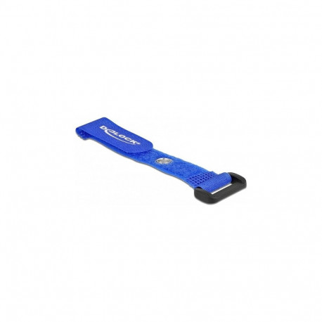 "Delock Klett-Kabelbinder mit Schlaufe und Befestigungsöse L 150 x B 20 mm blau 5 Stück"