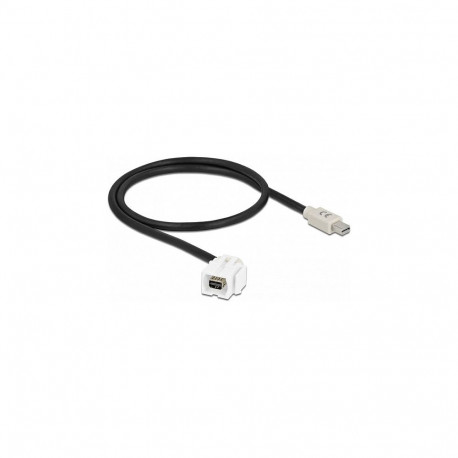 "Keystone Modul mini DisplayPort Buchse 110° > mini DisplayPort Stecker mit Kabel weiß"