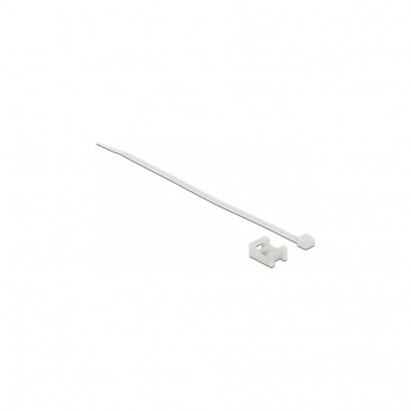 Kruvikinnitus 15x10mm koos kaablisidemega L200xB3,6mm, valge