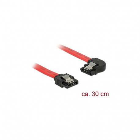 "Delock SATA 6 Gb/s Kabel gerade auf links gewinkelt 30 cm rot"