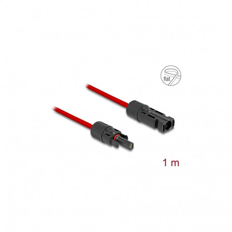 "DL4 Solar Flachbandkabel Stecker zu Buchse 1 m rot"