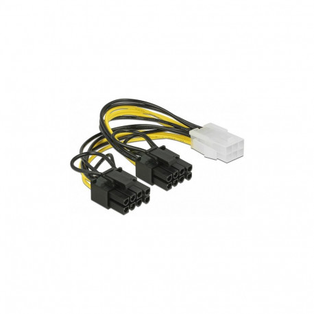 "Delock PCI Express Stromkabel 6 Pin Buchse > 2 x 8 Pin Stecker 15 cm"