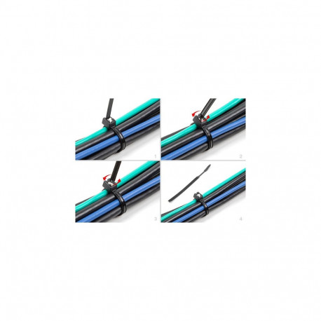 Išelõikuvad kaablisidemed L 280 x B 4,8mm, 50 tk, must