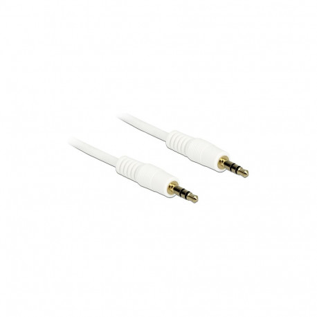 Delock 3,5 mm 3 pin pistik-pistik kaabel 0,5 m valge