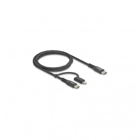 "Delock USB Kabel 2 in 1 USB Type-C™ zu USB Type-C™ / Lightning™ für iPhone™ und iPad™ 1 m MFi 60 W"