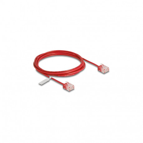 "Delock RJ45 Netzwerkkabel Cat.6 UTP Ultra Slim 2 m rot mit kurzen Steckern"