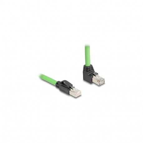 Delock RJ45 võrgukaabel Cat.6A ülespoole nurgaga SF/UTP kaabliketti sobiv PUR (TPU) 5 m roheline