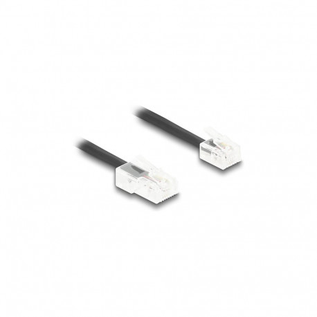 "Delock Telefonkabel / Spiralkabel RJ11 Stecker zu RJ45 Stecker schwarz 3 m"