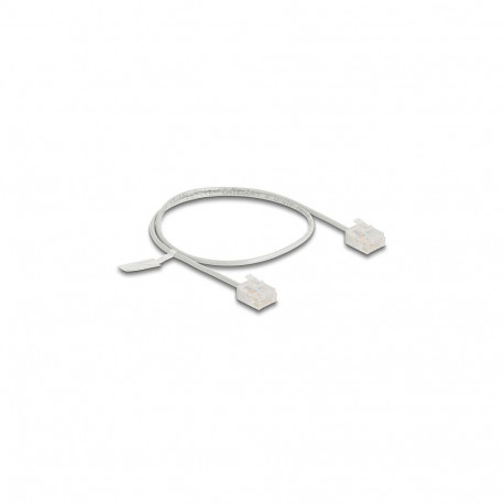 "Delock RJ45 Netzwerkkabel Cat.6 UTP Ultra Slim 0,5 m grau mit kurzen Steckern"