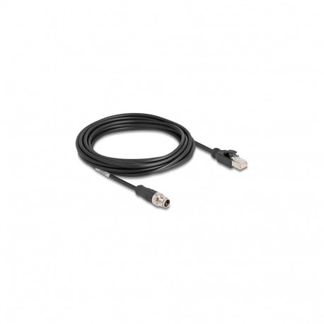 "Delock M12 Kabel X-kodiert 8 Pin Stecker zu RJ45 Stecker PVC 5 m"