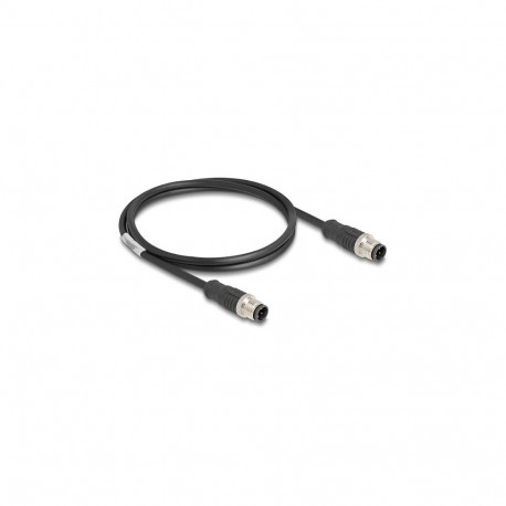 "Delock M12 Kabel D-kodiert 4 Pin Stecker zu Stecker PVC 1 m"