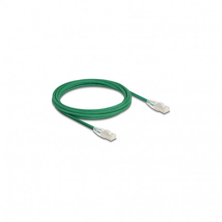 Delock RJ45 võrgukaabel Cat.6A kumerdatud lukustusega U/FTP Slim 3 m roheline