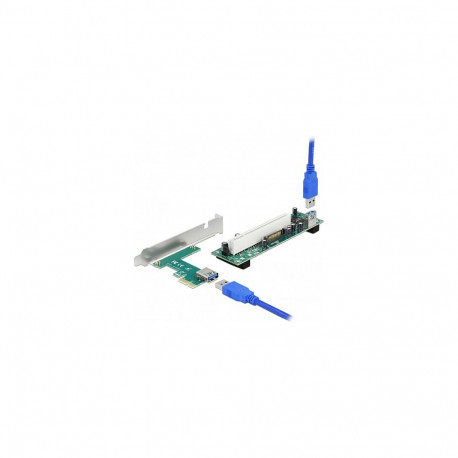 "Riser Karte PCI Express x1 zu 1 x PCI 32 Bit Slot mit 60 cm Kabel"