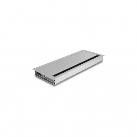 "Delock Kabeldurchführung für Tischeinbau mit Bürste 300 x 120 x 28 mm silber"
