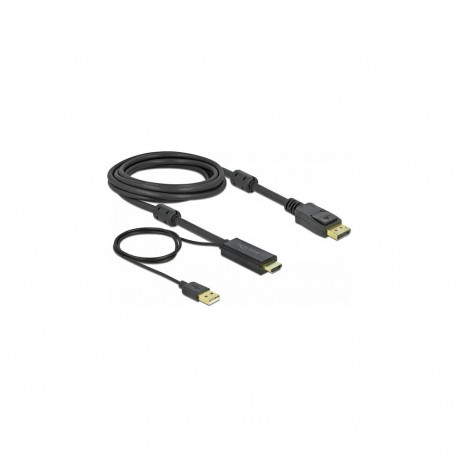 Delock HDMI-DisplayPort kaabel 4K 30 Hz 3 m