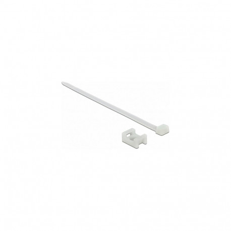 "Delock Schraubhalter 23 x 16 mm mit Kabelbinder L 150 x B 7,2 mm weiß"