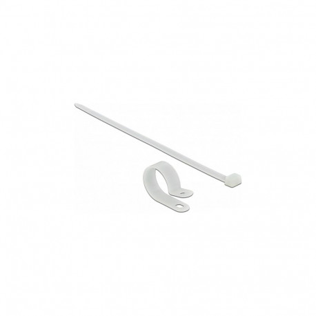Kinnitusklamber 25,4mm kaablisidemega L 300 x B 7,2mm, valge