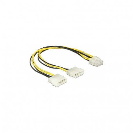 Delock toitekaabel 2 x 4 Pin Molex pistik > 8 Pin EPS pistik 30 cm