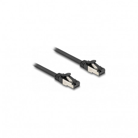 "Delock RJ45 Flachband Patchkabel Stecker zu Stecker Cat.8.1 flexibel 2 m schwarz"