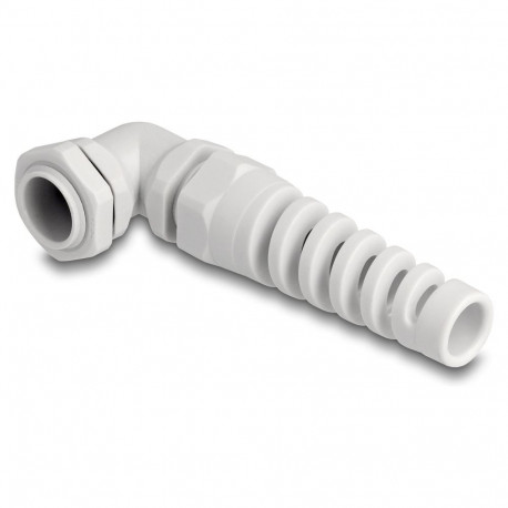 "Delock Kabelverschraubung mit Zugentlastung 90° gewinkelt PG11 grau"