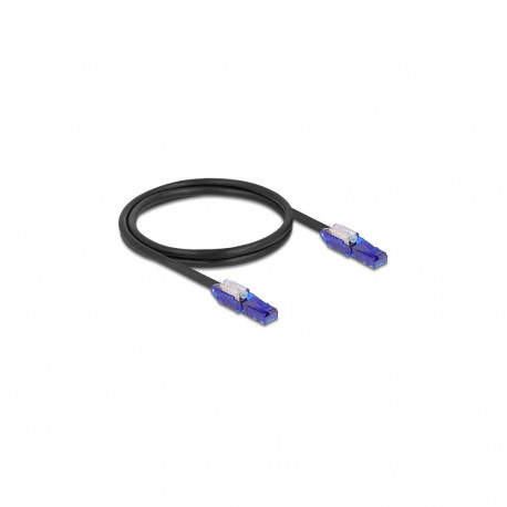Delock RJ45 Cat.6 UTP 180° pööratavate pistikutega must võrgukaabel 1 m