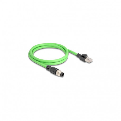 "Delock M12 Kabel A-kodiert 8 Pin Stecker zu RJ45 Stecker PUR (TPU) 1 m"