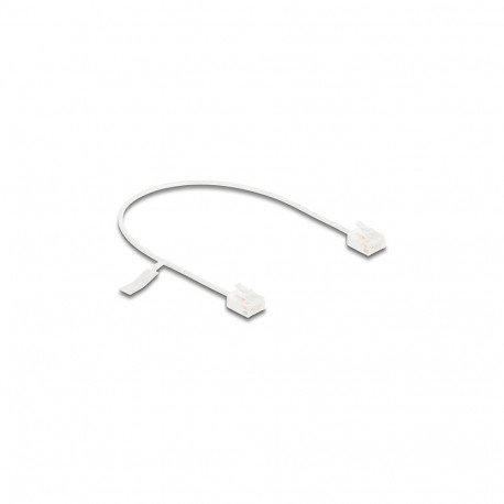 Delock RJ45 võrgukaabel Cat.6 UTP Ultra Slim 0,3 m valge lühikeste pistikutega