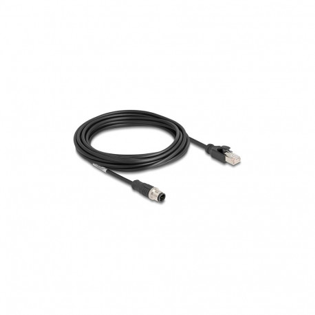 "Delock M12 Kabel D-kodiert 4 Pin Stecker zu RJ45 Stecker PVC 5 m"