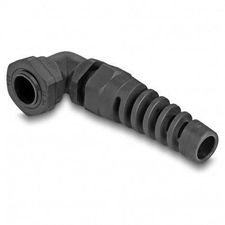 "Delock Kabelverschraubung mit Zugentlastung 90° gewinkelt PG9 schwarz"