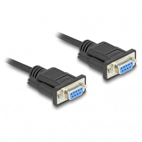 "Delock RS-232 Kabel Seriell D-Sub9 Buchse zu Buchse mit schmalem Steckergehäuse 2 m"