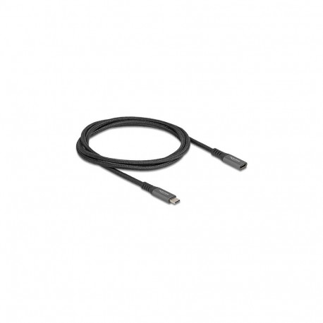 "Delock USB 10 Gbps Verlängerungskabel USB Type-C™ Stecker zu Buchse PD 3.0 100 W 1 m grau Metall"