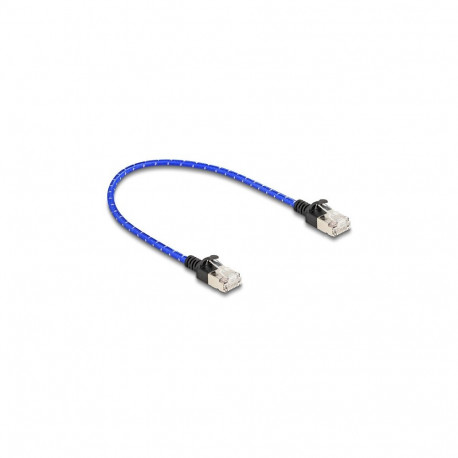 Delock RJ45 Cat.6A U/FTP Slim 0,3 m sinine punutud ümbrisega võrgukaabel